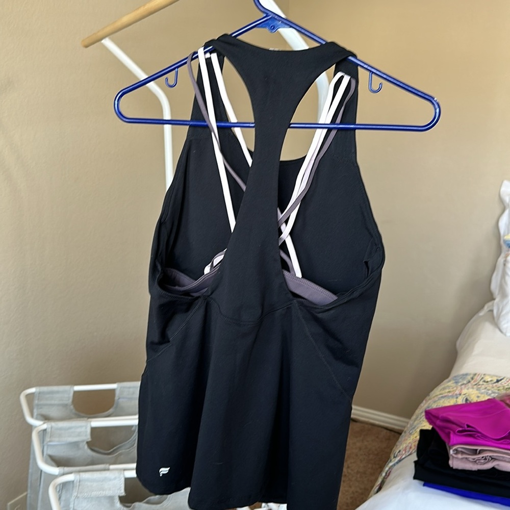 Fabletics Boost Built-In Bra Tank | Color Black/P… - image 7